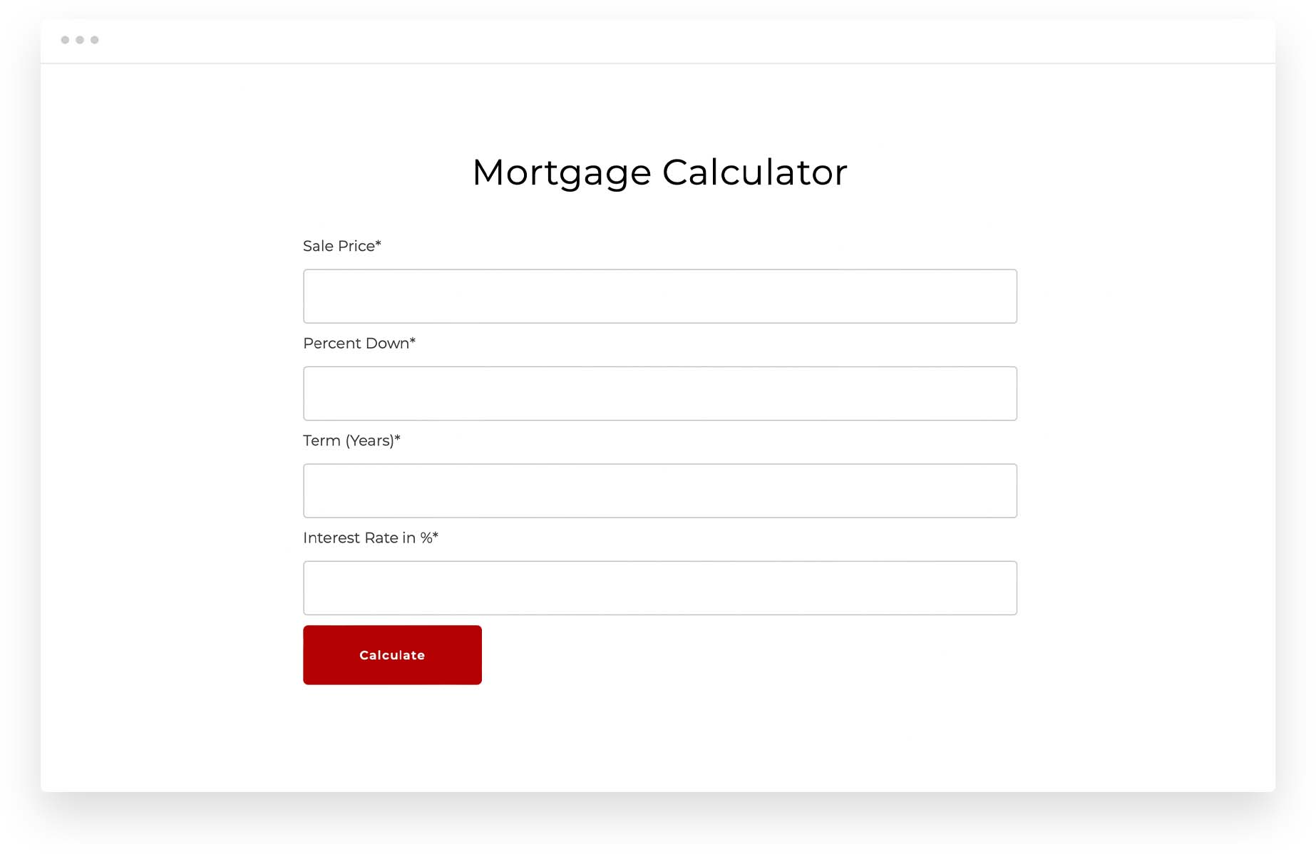 Mortgage Calculator | Agent Website | Zentap