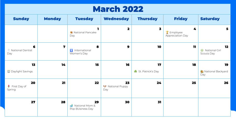 Content Calendar Example for Brand Trust | Zentap